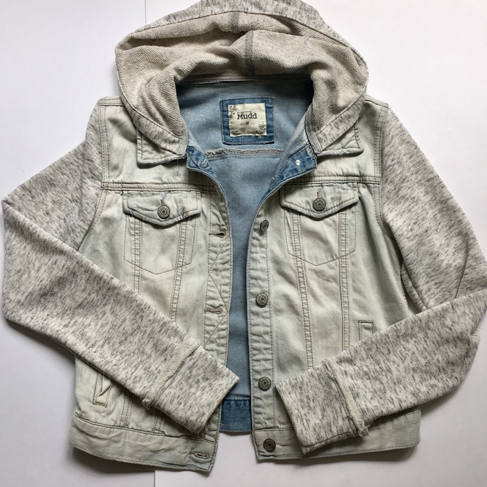 Jean Jacket with Cloth Sleeves - Mudd